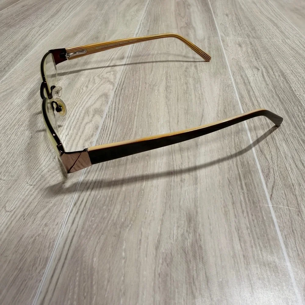 Genevieve Honesty D Brown L Brown Eyeglasses Frames Rectangular Half Rim